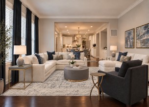 Warm Transitional Living Room by Havenly Interior Designer Alejandra