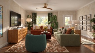Eclectic, Bohemian, Artful Eclectic Living Room by Havenly Interior Designer Leah