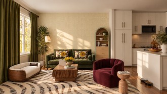 Contemporary, Artful Eclectic Living Room by Havenly Interior Designer Akira