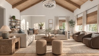 Midcentury Scandi, Organic Modern, Warm Transitional Living Room by Havenly Interior Designer Emilee