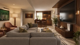 Contemporary, Midcentury Scandi, Warm Transitional Other by Havenly Interior Designer Akira