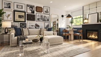 California Cool, Warm Transitional Living Room by Havenly Interior Designer Karley