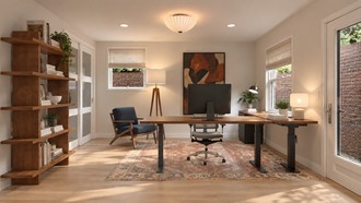 Midcentury Modern, California Cool Office by Havenly Interior Designer Diogo