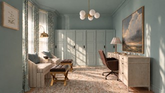 Eclectic, Vintage, Preppy, Traditional Charm Office by Havenly Interior Designer Leah