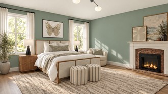 Warm Transitional Bedroom by Havenly Interior Designer Karley