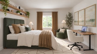 Organic Modern, Warm Transitional Office by Havenly Interior Designer Maria