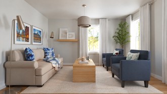Contemporary, Transitional Living Room by Havenly Interior Designer Abigail