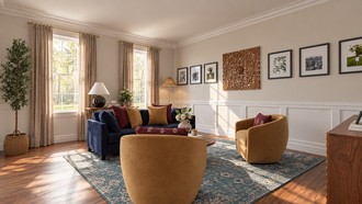 Bohemian, Midcentury Modern Reading Room by Havenly Interior Designer Luis