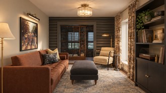 Classic, Eclectic, Glam, Farmhouse, Transitional, Library, Vintage Reading Room by Havenly Interior Designer Emily