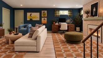 Modern, Eclectic, Midcentury Modern, Artful Eclectic Living Room by Havenly Interior Designer Emerie