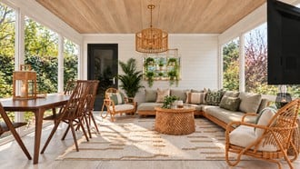 Bohemian, Midcentury Modern Outdoor Space by Havenly Interior Designer Erin