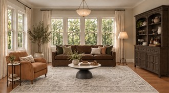 Warm Transitional Reading Room by Havenly Interior Designer Alejandra
