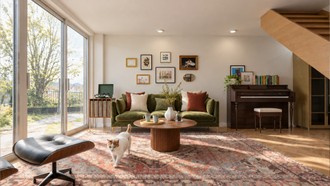 Midcentury Modern, Traditional Charm Living Room by Havenly Interior Designer Pamela