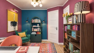 Modern, Eclectic, Global, Artful Eclectic Office by Havenly Interior Designer Katerina