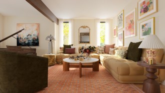 Transitional, Vintage, Artful Eclectic Living Room by Havenly Interior Designer Lilia