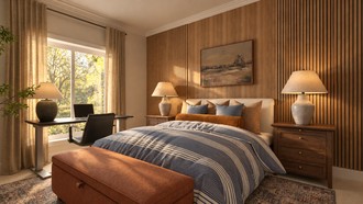 Rustic, Warm Transitional Bedroom by Havenly Interior Designer Sofia