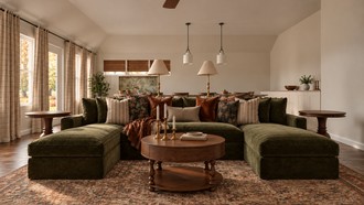 Organic Modern, Warm Transitional Living Room by Havenly Interior Designer Sofia
