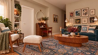 Modern, Eclectic, Vintage, Artful Eclectic Living Room by Havenly Interior Designer Emerie