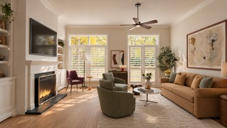 Transitional Living Room by Havenly Interior Designer Luis
