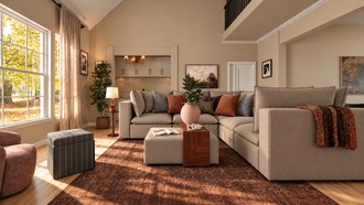 Inspired Modern, Organic Modern, Warm Transitional Living Room by Havenly Interior Designer Candida