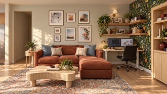 Bohemian, Midcentury Modern Living Room by Havenly Interior Designer Mariana