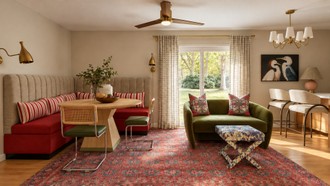 Eclectic, Transitional, Midcentury Modern, Artful Eclectic Dining Room by Havenly Interior Designer Leah