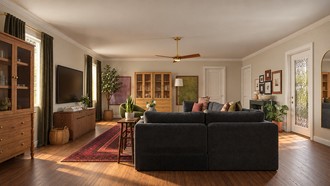 Artful Eclectic Living Room by Havenly Interior Designer Luis