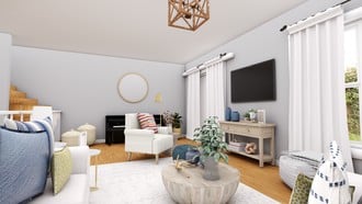 Coastal, Classic Contemporary Living Room by Havenly Interior Designer Rocio
