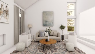 Contemporary, Modern, Bohemian, Transitional Living Room by Havenly Interior Designer Nicole