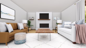 Coastal, Rustic Living Room by Havenly Interior Designer Sarah