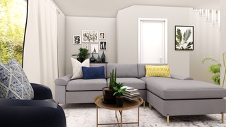 Bohemian, Midcentury Modern Living Room by Havenly Interior Designer Lorine