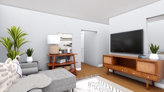 Bohemian, Midcentury Modern, Scandinavian Living Room by Havenly Interior Designer Angelica