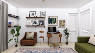 Bohemian, Midcentury Modern Office by Havenly Interior Designer Andrea