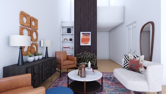Bohemian, Midcentury Modern Living Room by Havenly Interior Designer Matina