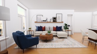 Transitional, Midcentury Modern, Scandinavian Living Room by Havenly Interior Designer Liliana