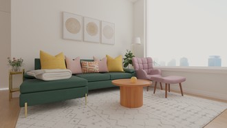 Bohemian, Midcentury Modern, Minimal Living Room by Havenly Interior Designer Victoria