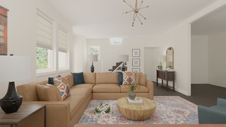 Bohemian, Global, Midcentury Modern Living Room by Havenly Interior Designer Jaime