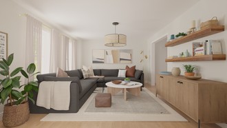 Modern, Bohemian, Midcentury Modern Living Room by Havenly Interior Designer Hope