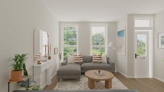 Transitional, Midcentury Modern Living Room by Havenly Interior Designer Jessenia