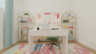 Contemporary, Bohemian, Preppy Office by Havenly Interior Designer Tanner