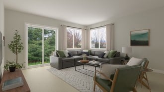 Contemporary, Modern, Bohemian, Midcentury Modern Living Room by Havenly Interior Designer Sofia