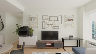 Modern, Glam, Midcentury Modern Living Room by Havenly Interior Designer Jack