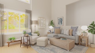 Coastal, Rustic, Transitional Living Room by Havenly Interior Designer Jessica