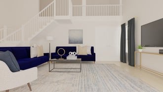 Glam, Preppy Living Room by Havenly Interior Designer Mikaela