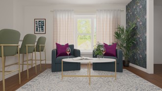 Classic, Glam, Midcentury Modern Living Room by Havenly Interior Designer Tanner