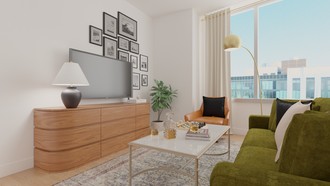 Contemporary, Glam, Scandinavian Living Room by Havenly Interior Designer Ailen