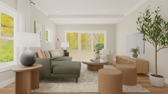 Transitional, Midcentury Modern Living Room by Havenly Interior Designer Paulina