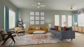 Eclectic, Bohemian, Glam, Midcentury Modern Living Room by Havenly Interior Designer Annaliese