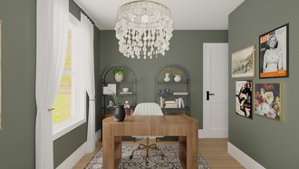 Contemporary, Modern, Glam, Transitional, Library, Global Office by Havenly Interior Designer Kryket