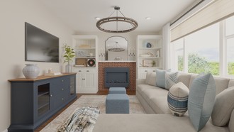 Contemporary, Modern, Coastal, Rustic Living Room by Havenly Interior Designer Sarah